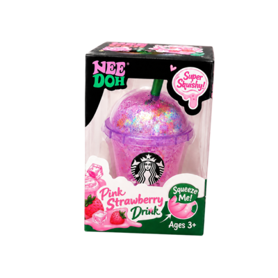 Strawberry Drink Squishy Glitter Coffee Cup Squishy - Colour may vary