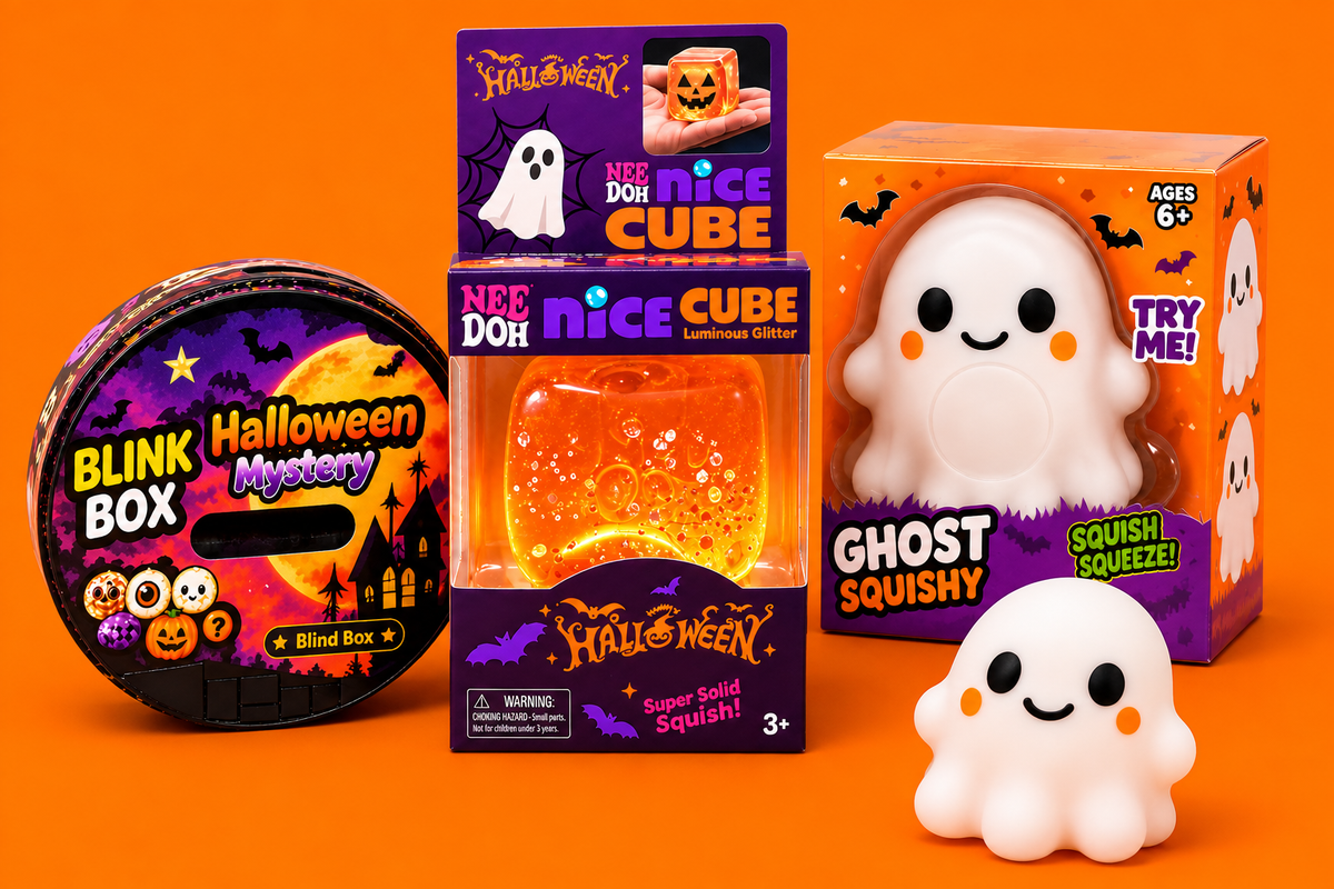 Toyzhut BOO BASKET π» Halloween Squishy Toys Ghost Squishy, NeeDoh Nice Cube & Mystery Dumpling - Sensory Toys