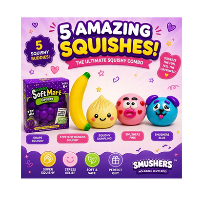 Smushers – Ultimate Squishy Buddy Combo – Set of 5
