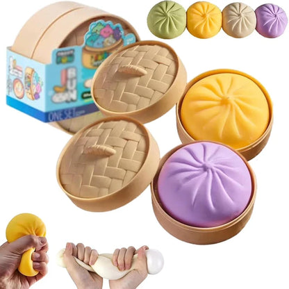 Dumpling Squishy Mystery Toy - Box of 12 - NEW HOT VIRAL MYSTERY Holographic Ribbon Dumpling