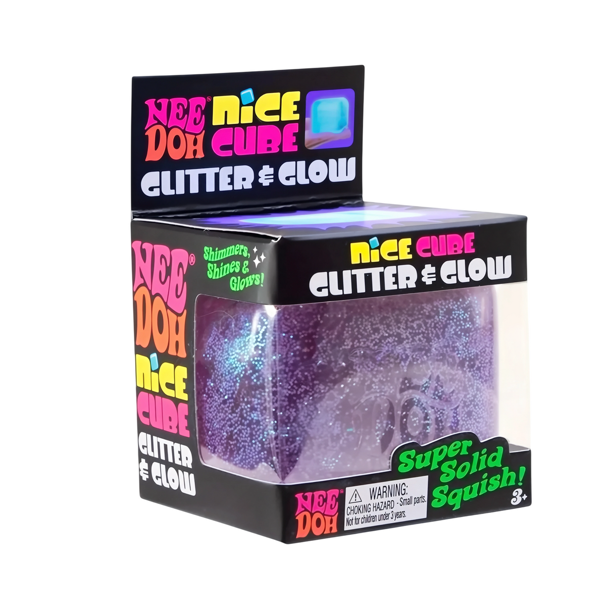 Needoh Ice Cube Glitter and Glow Squishy 100% Authentic Colour May Vary