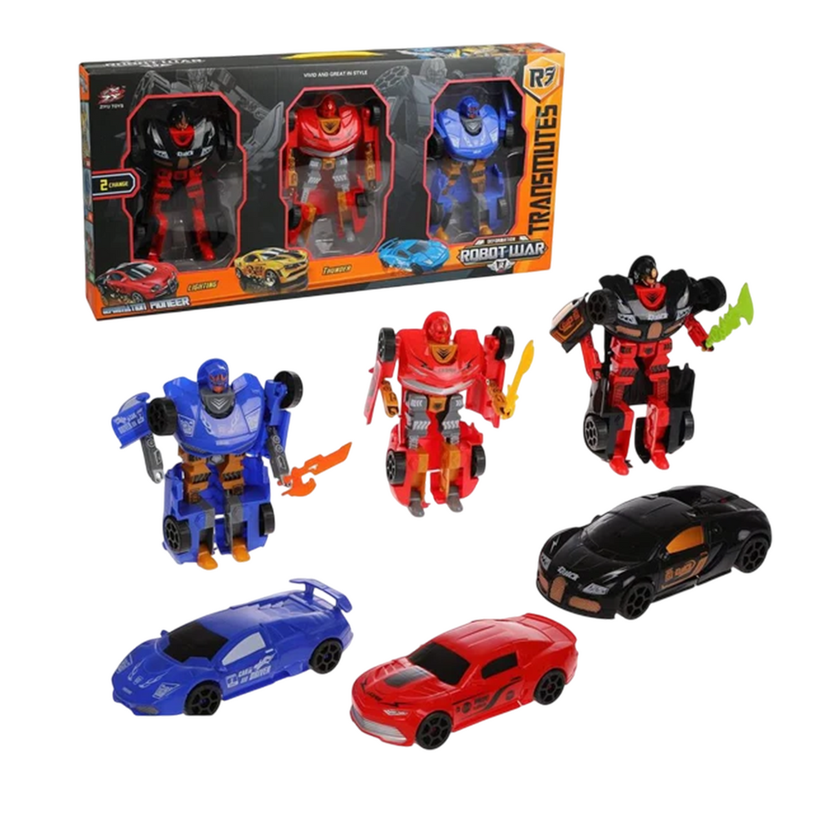 Toys Roboforces Transformers Deformed Car Robot Set of 3