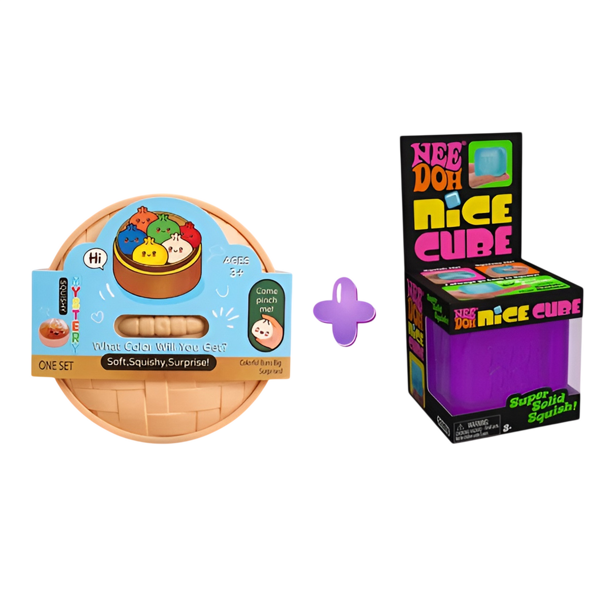 Needoh Squishy Nice Cube + Squishy Dumpling Mystery