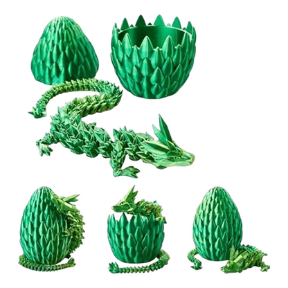 3D Printed Dragon in Egg Full Articulated Dragon Crystal Dragon