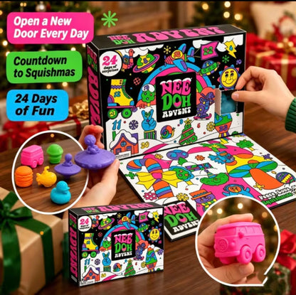 Nee Doh  24-Day Advent Calendar – Christmas Squishy Toy Countdown for Kids