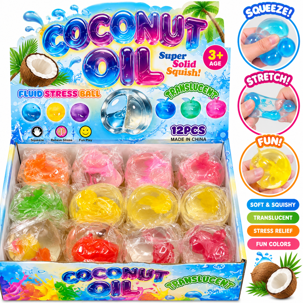 Fruit Squishy Toy – Super Soft Stress Relief Sensory Squeeze Fidget Toy color and fruit may vary