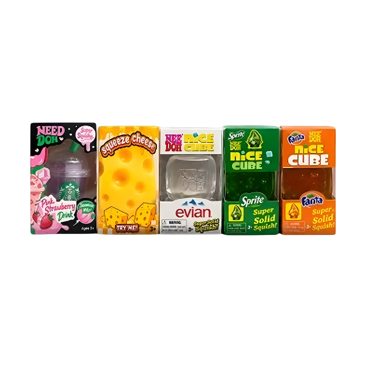 5 Amazing Squishes – The Ultimate Squishy Bundle | Starbucks Cup Squishy, Squeeze Cheese Squishy, Evian, Sprite &amp; Fanta Nice Cubes