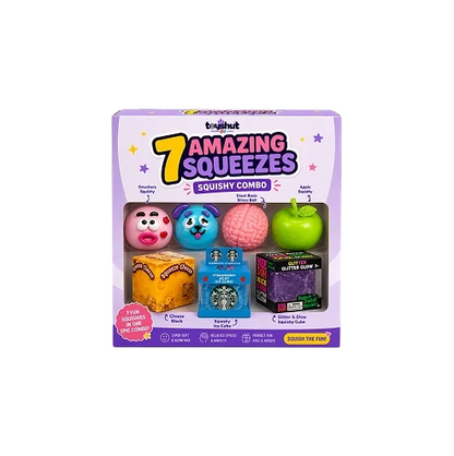 7 Amazing Squeezes Squishy Combo – Ultimate Sensory Toy Bundle 7 Fun Squishies. One Epic Combo!