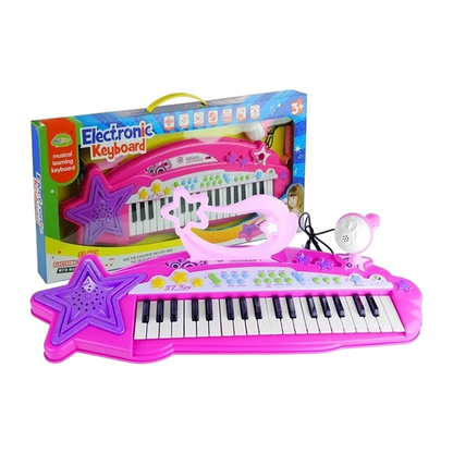 Electric Piano 37 Keys – Mini Electronic Keyboard with Microphone
