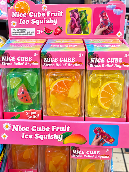 Fruit Ice Cube Squishy – Super Soft Stress Relief Sensory Squeeze Toy color may vary