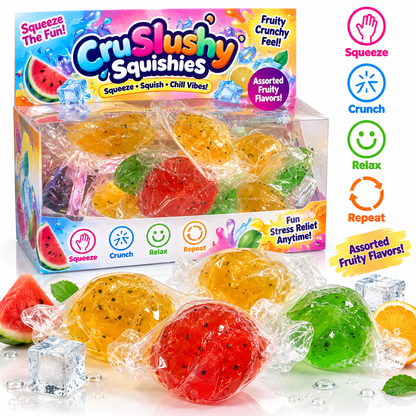 Slushy Squishies – Colorful Fruit Squeeze & Fidget Toy