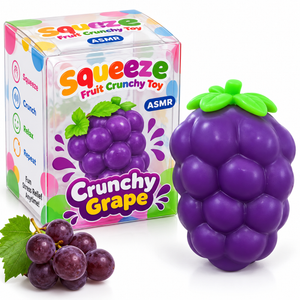 Crunchy Grape Squishy Toy – 3.5" Fruit Fidget Toy