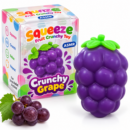 Crunchy Grape Squishy Toy – 3.5" Fruit Fidget Toy