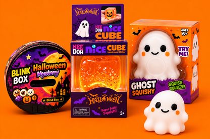 Toyzhut BOO BASKET 👻 Halloween Squishy Toys Ghost Squishy, NeeDoh Nice Cube & Mystery Dumpling - Sensory Toys