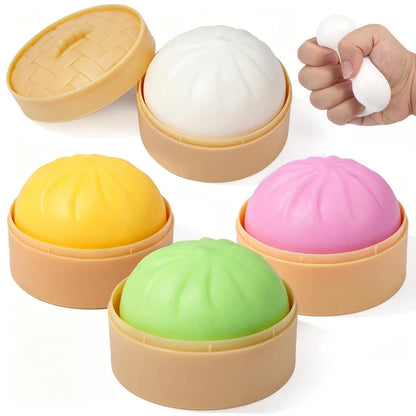 Mini Squishy Bao Dumpling Set – 4pc Pastel
