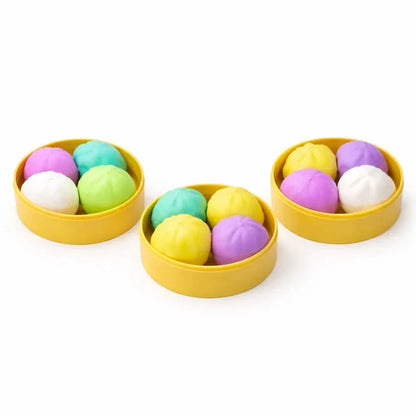 Mini Squishy Bao Dumpling Set – 4pc Pastel